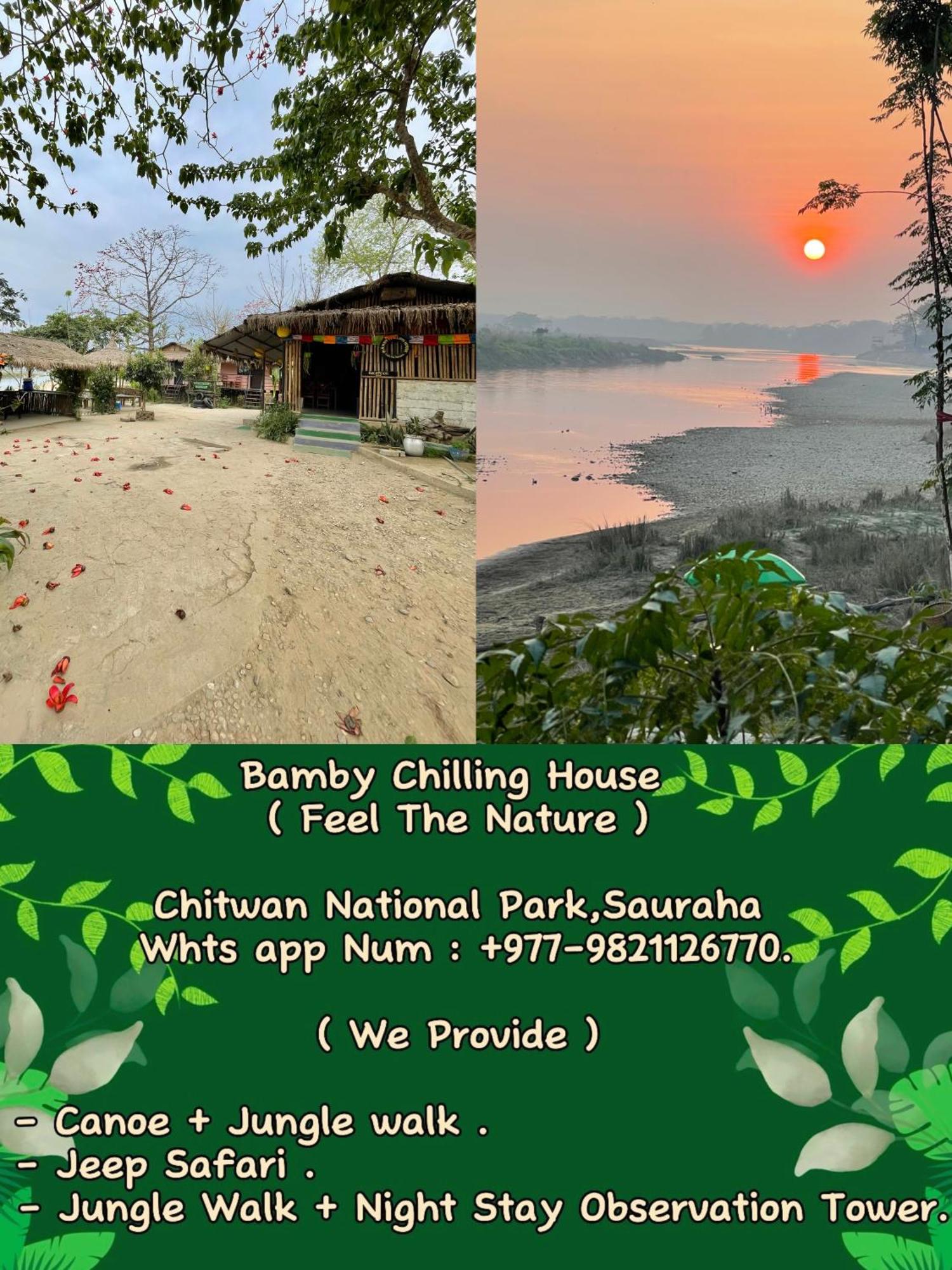 Bamby Chilling House - Feel The Nature Sauraha Esterno foto